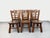 Six vintage chairs from the 1950s, with a rustic, brutalist, minimalist design, made of solid dark oak. In very good...