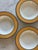 Set of 3 Pagnossin Spa ironstone soup bowls featuring an ochre yellow rim and thin blue trim and verge. Made in Treviso,...