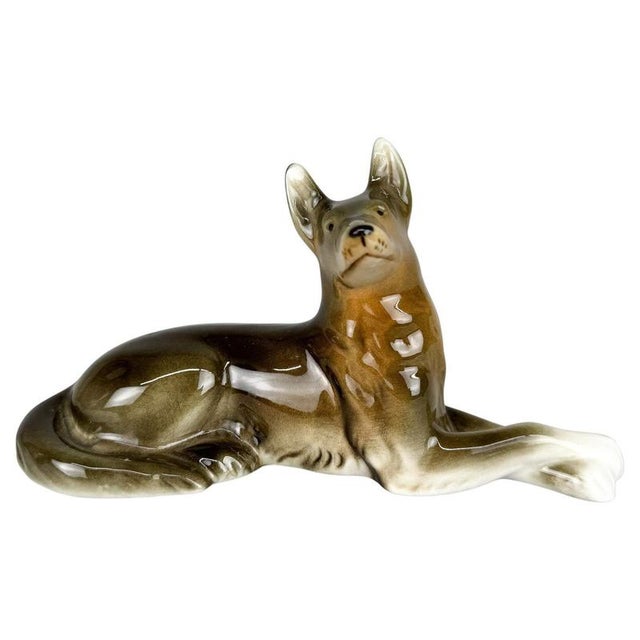 Ceramic German Shepherd Figurine in Porcelain from Royal Dux, 1970s For Sale - Image 7 of 7