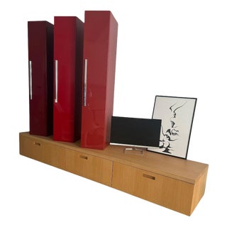 Wall Composition in Oak and Glossy Lacquer by Cappellini, 2010s For Sale