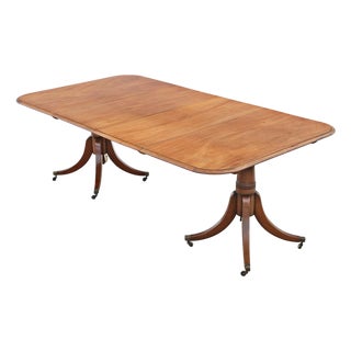 Antique 19th Century Twin Pedestal Extending Dining Table For Sale