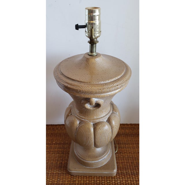 1990s Traditional Wooden Column Lamp | Chairish
