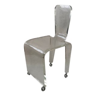 Charles Hollis Jones Style Lucite Vanity Chair For Sale