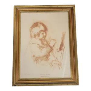 Antique Framed Early Pierre August Renoir "The Small Painter" Framed Print ~ Arthur Rothman