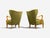Swedish Modern, Lounge Chairs, Elm, Green Fabric, Sweden, 1930s For Sale - Image 9 of 10
