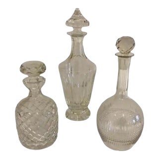 Mid 20th Century A Set of Three Cut Crystal Decanters - Set of 3 For Sale