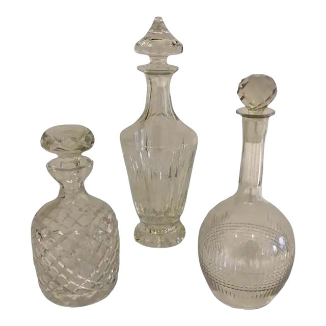 Mid 20th Century A Set of Three Cut Crystal Decanters - Set of 3 For Sale