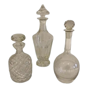 Mid 20th Century A Set of Three Cut Crystal Decanters - Set of 3