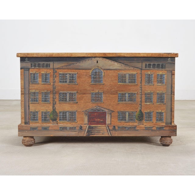 Art Deco 19th C. Country English Painted Georgian House Blanket Chest For Sale - Image 3 of 18