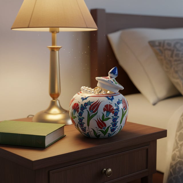 The Globe of Tradition This Handmade Ceramic Lidded Jar is a delightful piece of visual art. Distinct from tall vases,...