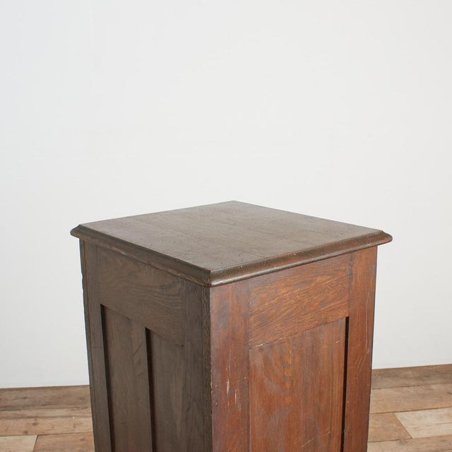 Antique French Single Oak Tambour Filing Cabinet, 1920s For Sale - Image 6 of 14