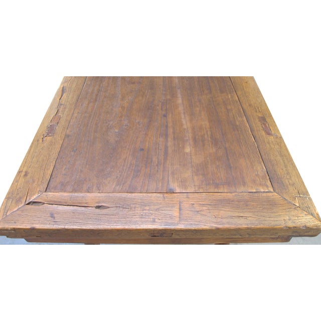 Brown 83" Long Elm Console Table For Sale - Image 8 of 8