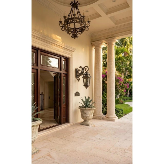 Vintage English Neoclassical Wall Lantern - Cast Aluminum For Sale In West Palm - Image 6 of 9