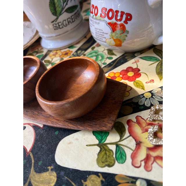 1970s Pair of Hand Carved Bowls and Tray With Pineapple Accents- Set of 3 For Sale - Image 4 of 12