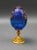 Mid 20th Century Faberge Cobalt Blue Cut Crystal Gold Gilt Rose Flower & Fruit Basket Egg #0681 For Sale - Image 4 of 8