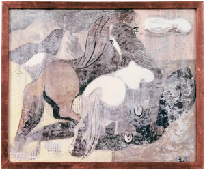 'Consort' by Buk Ulreich, Equestrian Gouache, Aic, Wpa Artist