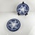 19th Century Blue Earthenware Flora Dessert Plates from Creil and Montereau, Set of 4 For Sale - Image 3 of 9