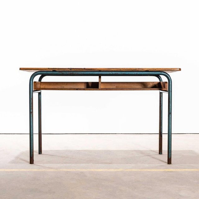 Mid-Century French Double School Desk or Console Table from Mullca, 1960s For Sale - Image 10 of 10