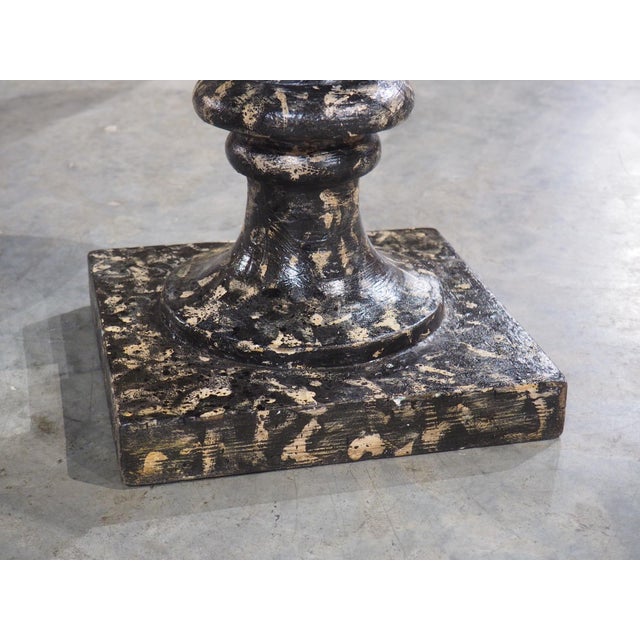 Pair of Decorative Faux Portoro Marble Wooden Campana Vases From Italy For Sale - Image 11 of 18