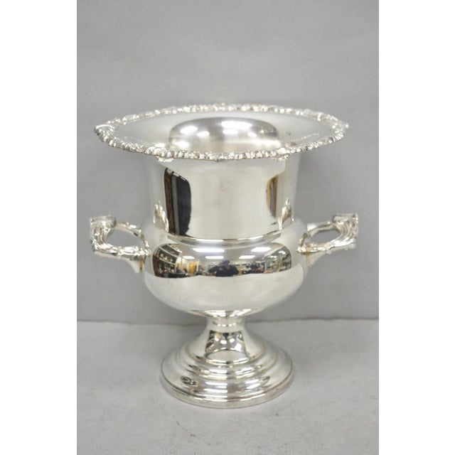Vintage Sheridan Silver Plated Trophy Cup Urn Bar Champagne Chiller Ice Bucket For Sale - Image 13 of 13