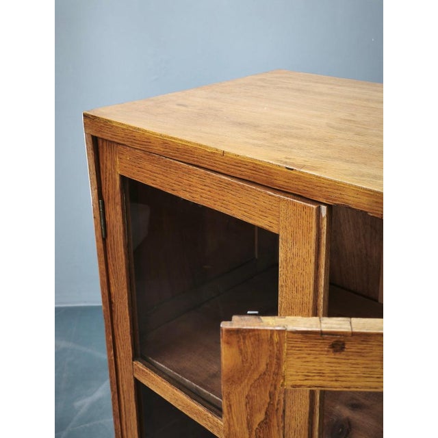 Czech Oak Glass Bookcase from a Baťa Factory, 1930s For Sale - Image 4 of 18