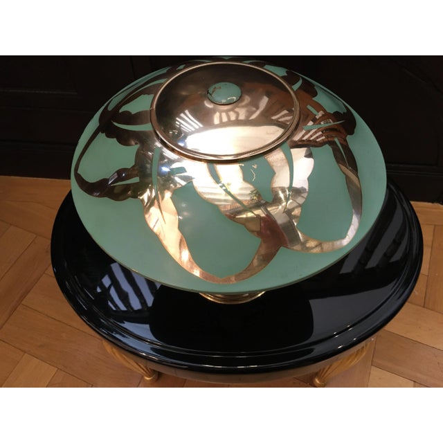 Art Deco Soft Green Brass Table Lamp For Sale - Image 11 of 14