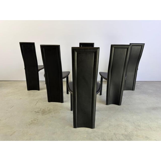 Vintage Hich Back Dining Chairs, 1980s, Set of 6 For Sale - Image 6 of 10