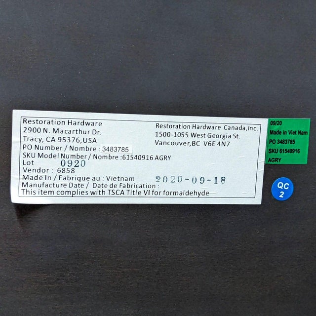 Restoration Hardware Square Coffee Table For Sale In San Francisco - Image 6 of 7