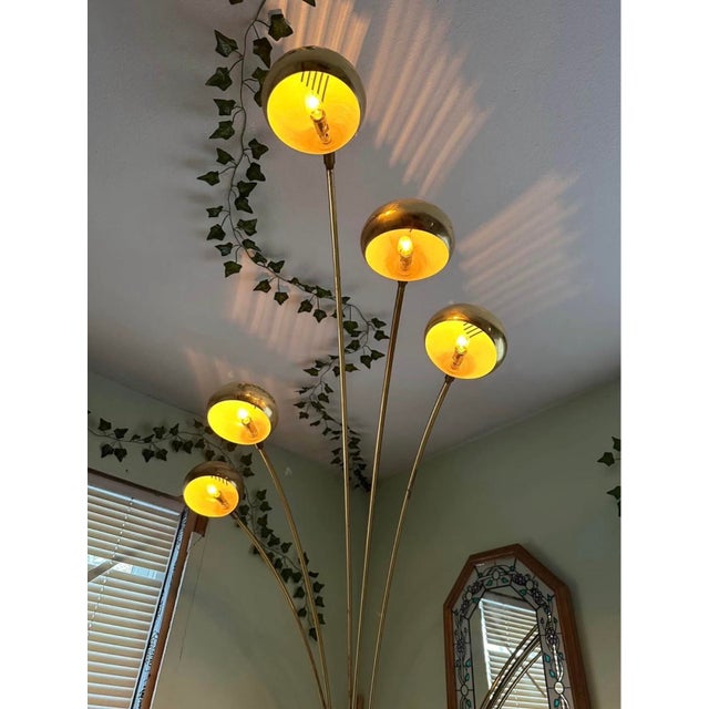 1980 Guzzini 5-Head Arc Floor Lamp With Marble Base For Sale In New York - Image 6 of 7