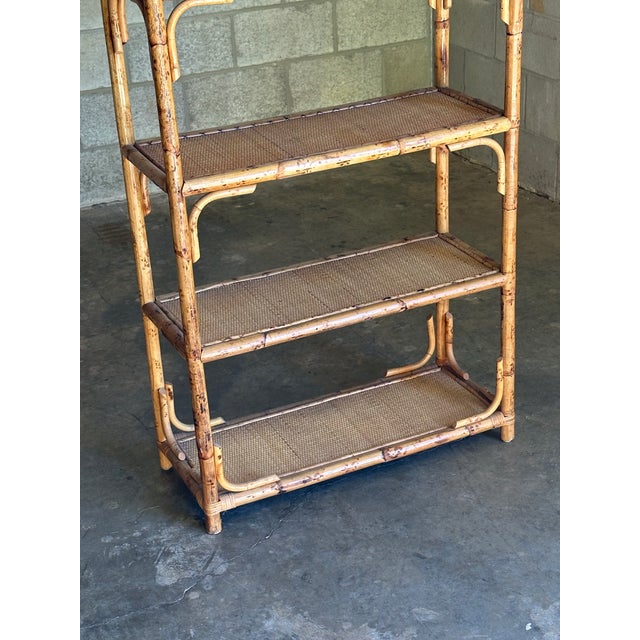 Bloomingdale's 1980s Bamboo, Rattan, and Cane British Colonial Style Shelf For Sale - Image 4 of 12