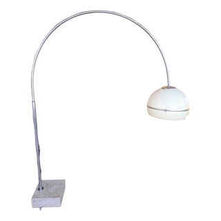 Arc Floor Lamp with Carrara Marble Base For Sale