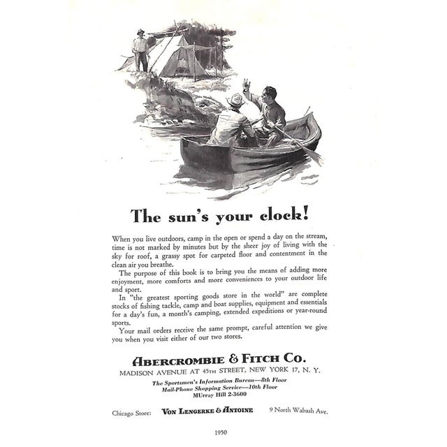 [160] pp. Abercrombie & Fitch 1950 9 3/8" x 6 1/2" Cover artwork by Arthur Fuller