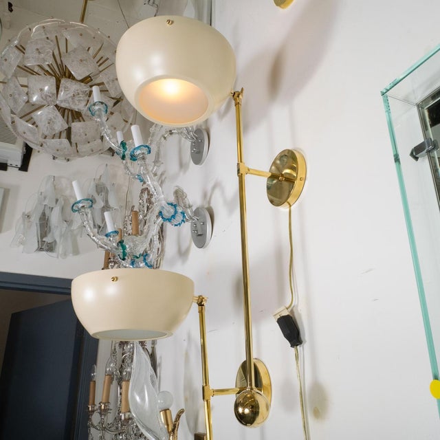 Pair of modern single-arm torch style sconces For Sale - Image 9 of 11