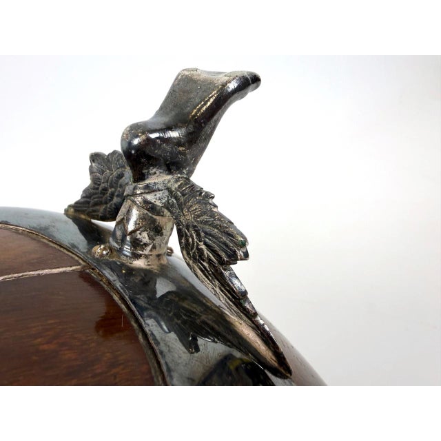 Victorian Silver Plate and Oak Trophy Bowl on Mercury Feet, 1870s For Sale - Image 11 of 14