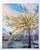 This vibrant painting depicts an exuberant spring scene. A blossoming tree with pink and white flowers dominates the...