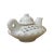 Chinese Chinese White Porcelain Flower Bird Graphic Teapot Shape Display For Sale - Image 3 of 9