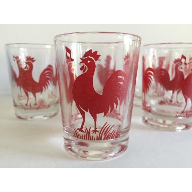 Vintage Red Rooster Shot Glasses Set of 8 Chairish