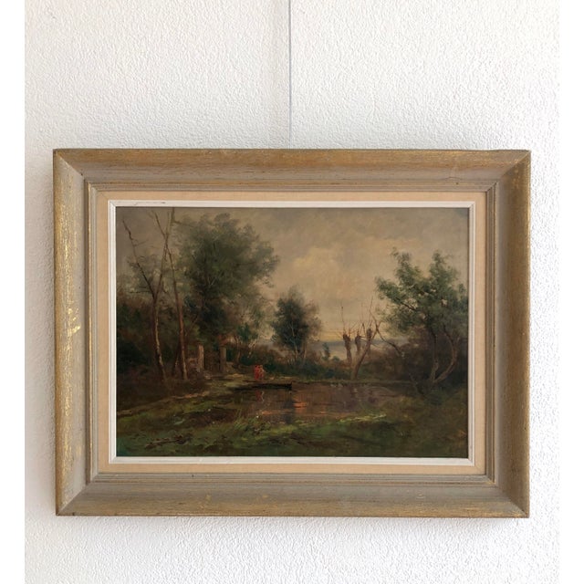 Original frame Work on canvas Gray and gold wooden frame 71.5 x 91.5 x 4.5 cm This piece has an attribution mark, I am...