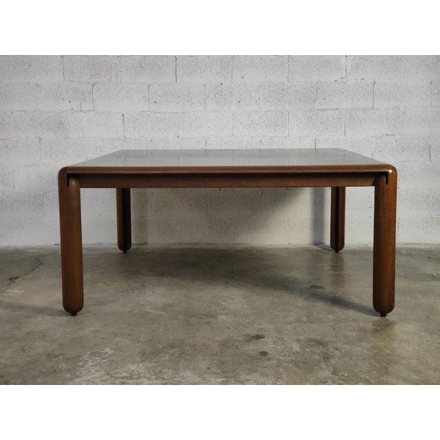 Square walnut table model 781 by Vico Magistretti for Cassina 60s,70s. Superb table in solid walnut, top in dark brown...