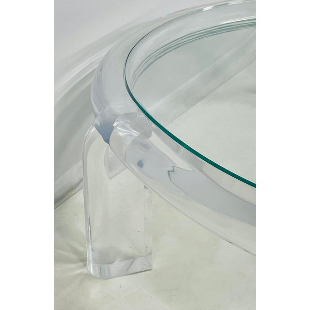 1970s Lucite & Glass Coffee Table Attributed to Karl Springer, Model Mark II For Sale - Image 16 of 16
