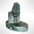 Green Vintage Marble and Bronze Decorative Sculpture of Boy, Signed Original For Sale - Image 8 of 8