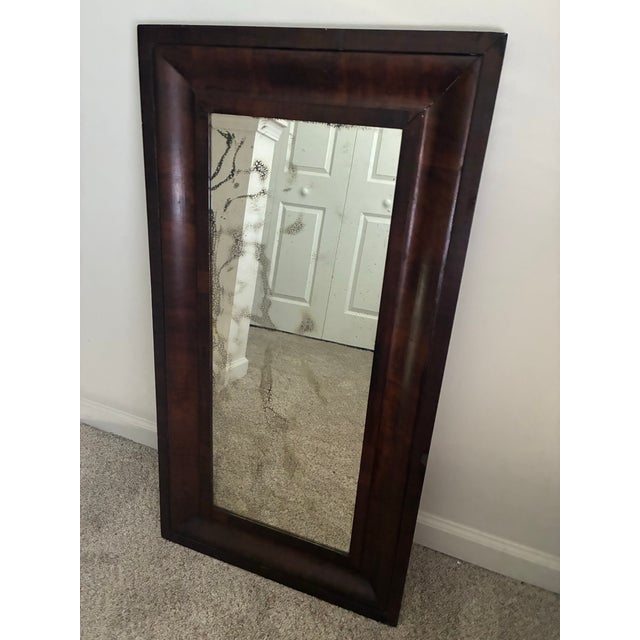Antique 19th Century American Empire Flame Mahogany Ogee Wall Mirror For Sale - Image 11 of 12
