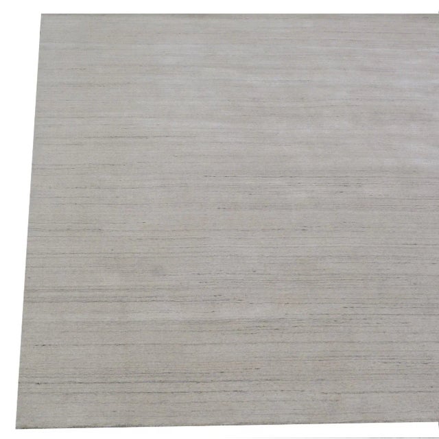 Banbury Handloom Wool Viscose Light Gray GrayRug - 8'x10' For Sale - Image 4 of 7