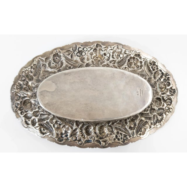 19th Century Baltimore Sterling Silver Repousse Bread Bowl by James Armiger For Sale - Image 11 of 12