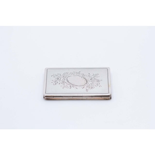 Rectangular Silver Card Case with Engraved Floral Motifs For Sale - Image 4 of 5