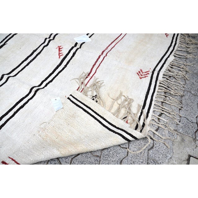 1960s 1970s Vintage Handmade Hemp Rug For Sale - Image 5 of 11