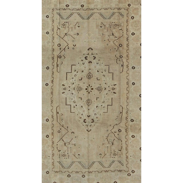 Turkish Vintage Turkish Rug in Neutral Tones in Taupe and Brown Highlights For Sale - Image 3 of 9