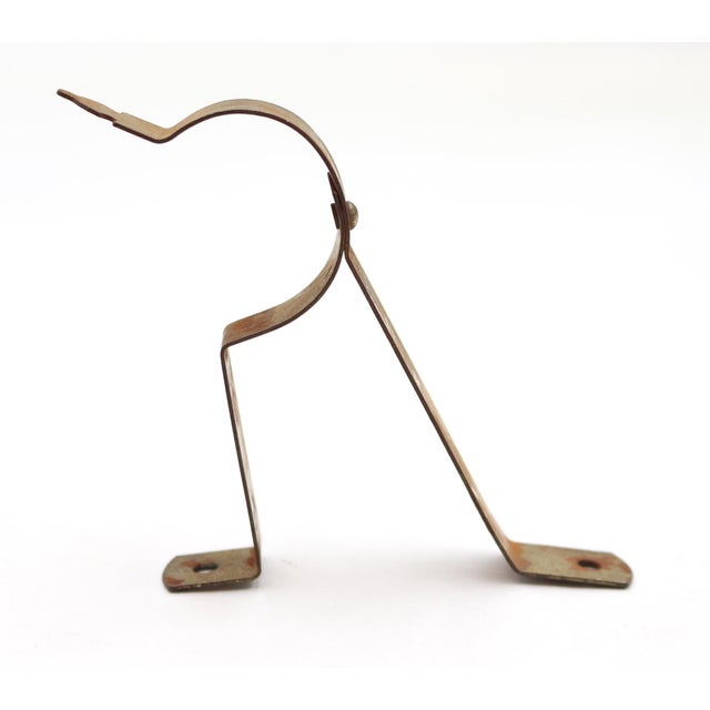 Mid 20th Century Set of Vintage Brass Plated Steel Curtain Rod Brackets For Sale - Image 5 of 6