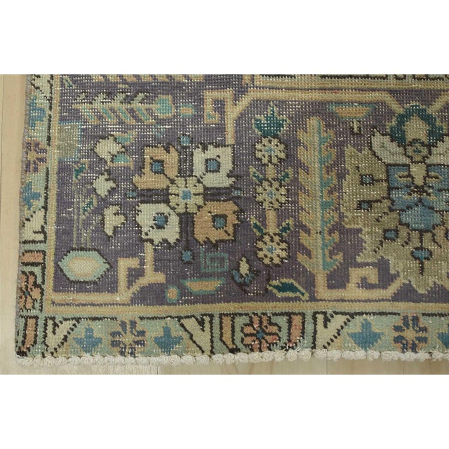 Tabriz Rug 9’5” X 12’7” Pink Wool Vintage Distressed Hand-Knotted Carpet For Sale - Image 12 of 15