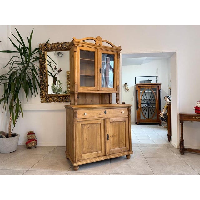 Restored Gründerzeit Kitchen Buffet/Sideboard Dimensions: Height x Width x Depth 211 x 108 x 58 cm. Original, rustic...